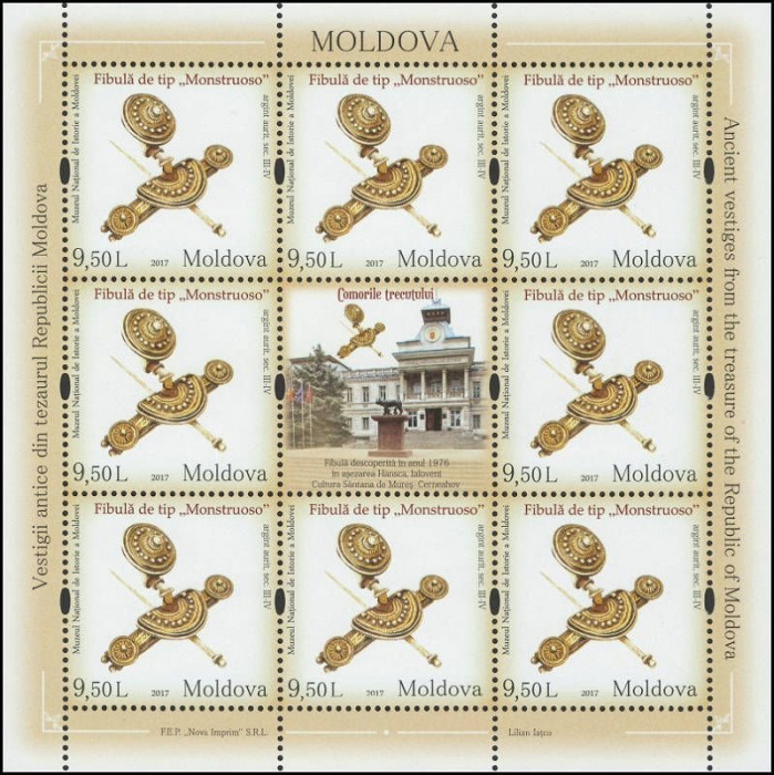 (№2017-1004) Лист марок Молдова 2017 год &quot;laquoMonstruosoraquo брошь Sacircntana де MureşCerneahov к